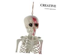 CORHAD Bloody Halloween Skeleton Decoration Hanging Skeleton with Movable Joints Poses Scary Prop for Haunted House Graveyard Indoor Outdoor Party Scene Decor