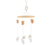 CORHAD Boho Flower Mobile for Bassinet Nursery Decor Hanging Crib Mobile with Soft Pom-poms for Bedroom and Shower Party Favor