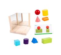 CORHAD Boy Girl Mirrored Blocks Geometric Toy for Logical Thinking Educational Building for Boy Girl Safe Natural Develops Spatial Awareness and Creativity