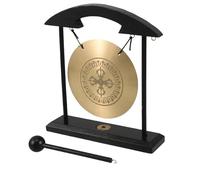 CORHAD Brass Feng Shui Desktop Gong with Stand Rammer Mallet Brings Prosperity Good Luck Chinese Instrument for Study Home Decoration