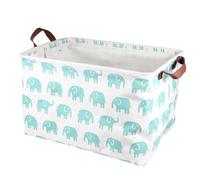 CORHAD Canvas Square Storage Basket with Handle, Multi-Function Sundries Organizer for Home, ’ Room Storage Container in Sky-Blue Pattern Random Color Random Color