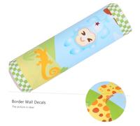 CORHAD Cartoon Animal PVC Decals Self-Adhesive Baseboard Wall Sticker for Nursery Bathroom Bedroom Removable Easy to Apply Ocean Theme Decor with Elephant Giraffe Alligator Design