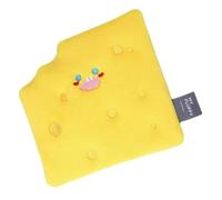 CORHAD Cheese Shaped Dog Snuffle Mat Plush Squeaky Pet Foraging Pad Stress Relief Bite Resistant Compact Sniff Cushion for Indoor Outdoor Use