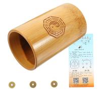 CORHAD Chinese Style Buddhist Divination Game with Copper Coins and Bamboo Tube Traditional Fortune Telling Prop for Family Fun Feng Shui and Spiritual Use Includes Three Large Coins and