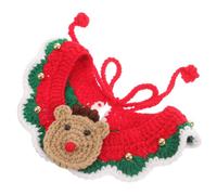 CORHAD Christmas Pet Scarf Santa Claus Dog Bandana Breathable Decorative Collar Reindeer Pattern S 20-25cm Xmas Accessory for Small Dogs and Cats