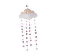 CORHAD Cloud Plush Hanging Decor for Boy Girl Room Wooden Nursery Decoration White Cute Boho Aesthetic for Home
