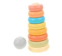 CORHAD Colored Stackable Ring for Rainbow Silicone Rings Educational Stacking Fine Motor Skills Development Shape and Color Learning Plant-based Material Travel and Birthday