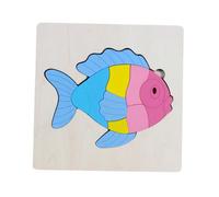 CORHAD Colorful Wooden Fish Puzzle Educational Brain Teaser for Memory Jigsaw Game Enhancing Hand-eye Coordination and Imagination Skills Safe Smooth Surface Developmental