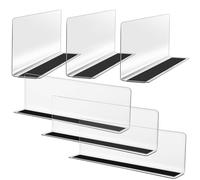CORHAD Commodity Divider 6Pcs Transparent L-Shaped Plastic Dividers 7.9x2.4x2.4 Inch with Magnet Design for Kitchen Grocery Storage