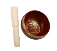 CORHAD Copper Singing Bowl Set for Yoga Meditation 8cm Diameter Red Hand-hammered Sound Bowl and Wooden Striker for Mindfulness and Sound Therapy