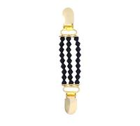 CORHAD Creative Black Sweater Clip with Acrylic Pearls and Golden Duckbill Buckle, Elegant Cardigan Clip for Holding Scarves and Shawls Firmly on Casual or Formal Occasions