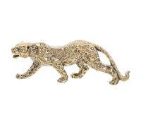CORHAD Creative Brass Leopard Figurine Retro Animal Statue Small Desktop Decoration Vintage Brass Ornament Paperweight for Home Office Feng Shui Décor