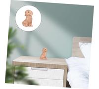 CORHAD Creative Dog Statue Ornament for Home and Office Decoration Hand-carved Chinese Wood Craft with Detailed Workmanship Safe for Unique Desk Decor for Living and Library