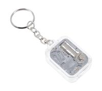 CORHAD Creative for Keychain Box Square Mini Music Made of Acrylic and Metal and Funny Practical Pendant or Unique Silver Keyring Gift Bag Backpacks Hanging on Bags