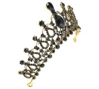 CORHAD Crown with Black Finish Hair Wedding Decor Rhinestone Alloy Delicate Baroque Tiara Bridal for Thanksgiving Celebration and Photo Props
