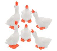 CORHAD Cute Resin Small Goose Figurine Set 6pcs Miniature Goose Models for Desktop Decor Resin Mini Goose Ornament