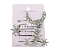 CORHAD Decorative Hair Clips Suitable for Hairstyle, Fashionable and Retro Design 7pcs Set Featuring Star and Moon Shapes, Made of Silver Alloy for Ladies and Teen