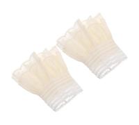 CORHAD Detachable Pleated Lace Shirt for Women Embroidered White Lace False Sleeves Comfortable Soft Fabric Wrist Accessories Easy to Attach and Remove Lightweight Styling for Blouses and