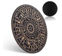 CORHAD Divination Pendulum Board Large Circular Wooden Rustic Style with Zodiac Signs for Mindfulness and Household Display