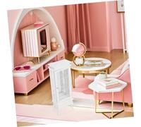 CORHAD Dollhouse Scenes Detailed Dollhouse Furniture Accessory to Enhance Imaginative Play and Fine Motor Skills Development White Tiny Display Shelf