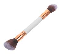 CORHAD Double-ended Wooden Handle Cosmetics Brush with Dense Nylon Bristles for Even Facial Powder Application Shedding-resistant Makeup Tool for Women Daily and Professional Use