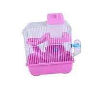 CORHAD Double Layer Hamster Cage Pet House Accessories Light Pink 27x21x30cm Suitable for Small Pets Including Chinchillas and Hamsters Random Color