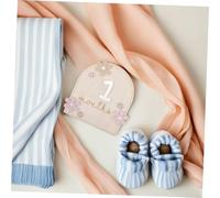 CORHAD Double-Sided Daisy Flower Wooden Milestone Cards Newborn Monthly Announcement Photo Props Growth Record Plaques for Shower and Keepsake
