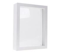 CORHAD Double Sided White Glass Photo Frame for Family and Friends, Medium Density Fiberboard and Synthetic Material, Protect Photos Or Plant Specimens, for Store Or Birthday Display