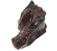 CORHAD Dragon Skull Crystal Figurine Red Obsidian Decorative Sculpture for Bedroom Centerpiece Display