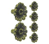 CORHAD Drawer Metallic with Sturdy Zinc Alloy and Handles Scratch-Resistant Pull 6pcs Vintage Chrysanthemum Flower Cabinet Knobs Solid Finish Single Hole Mounting for Home Furniture Desks