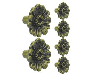 CORHAD Drawer Metallic with Sturdy Zinc Alloy and Handles Scratch-Resistant Pull 6pcs Vintage Chrysanthemum Flower Cabinet Knobs Solid Finish Single Hole Mounting for Home Furniture Desks