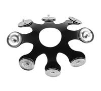 CORHAD Drum Cymbal Bell Hihat Tambourine Accessory, Black Pet and Stainless Steel, Improved Rhythm for Popular Music, Mounted Drum Set Component