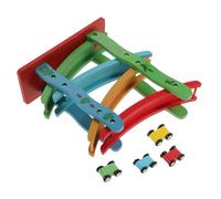 CORHAD Educational Four-layer Wooden Track Slide for Safe Non-toxic Glider Plaything with Bright Colors for Interaction and Early Learning Development at Home