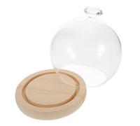 CORHAD Elegant Glass Dome Display Case with Wood Base, Globe Glass Cloche for Protecting Items and Preventing Accidental Tipping, for Showcasing Creativity and Displaying Sentimental
