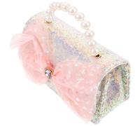 CORHAD Elegant Pearl Handbags for Women Featuring a Bow Shape, Portable Design with Convenient Storage, Made from Polyester and Lace, Crossbody Shoulder Bag Pearls for Occasion