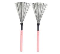 CORHAD Essential Drum Brush Kit 2 Pcs Metal Drum Brush Wooden Handle for Beginners Pros