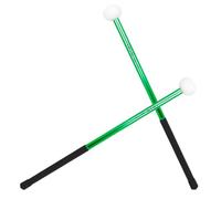CORHAD Felt Head Aluminum Alloy Drumsticks Pair, Green Marching Snare Drum Mallets for Students, Portable Percussion Instrument Sticks for Band and Practice