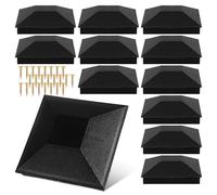CORHAD Fence Post Caps Easy Installation Black with Screws 12pcs Weatherproof Square Post Covers and Proper Fit for Decking for Fencing Projects