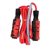 CORHAD Fitness Adjustable Skipping Rope with Steel Wire Lightweight Handles for Students and Adults Design Adjustable Buckle for Beginner to Advanced Fitness Exercise Black and Red
