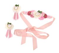 CORHAD Floral Maternity Sash Belt Adjustable Wedding Dress Accessory Birth Memorial Pregnancy Belly Band for Women Shower and Photography Events