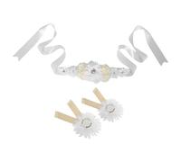 CORHAD Floral Pregnancy Belt Adjustable Shower Sash for Mom-to-be Stretchable Maternity Belly Band with Back Support Handmade Flower Sash for Wedding Photography and Party Use