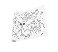 CORHAD Giant Space-Themed Coloring Paper Roll for Large Drawing Surface Drawing Paper Roll DIY Sticky Wall Painting for Creative Play and Early Learning Art Exploration