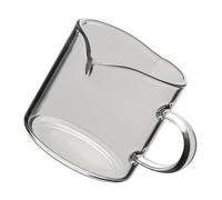 CORHAD Glass Milk Frothing Pitcher Easy to Control with Double Mouth Design 120ml and Ergonomic Handle Milk Frother Cup for Home and Western Restaurant Use