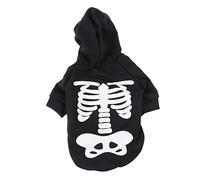 CORHAD Glow The Dark Skeleton Costume for Dogs Halloween Pet Jumpsuit for Small Medium Dogs and Cats and Eye-catching Pet Party Apparel Fun Skull Design