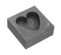 CORHAD Graphite Heart Shaped Ingot Mold for Melting Silver Gold Copper Brass High Temperature Casting Tool with Smooth Surface for Small Volume Smelting and Jewelry Making