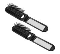 CORHAD Hair for High-definition 2pcs Brush in Foldable Brushes with Travel Mirror and Compact Abs Design Portable Styling Or Pocket Purse Suitable for Women and Men
