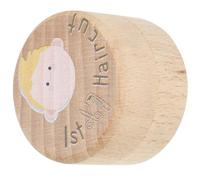 CORHAD Haircut Keepsake Box Wooden Round Storage Container for First Hair and Lost Tooth Collection Shower and Birthday