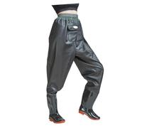 CORHAD Half Body Wader Pants for Fishing with PVC Thickened Sole, Breathable Waterproof Hip Waders in Black and Green Size 38, Suitable for Outdoor Wading and Angling