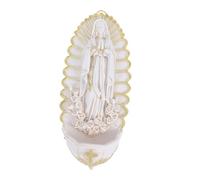 CORHAD Handcarved Our Lady Holy Water Font Catholic Religious Wall Decor for Home Entrance First Communion Keepsake and Confirmation Housewarming Gift and Easy to Install Sacred Water