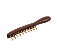 CORHAD Handmade Sandalwood Scalp Massager Comb with Wide Copper Teeth, Ergonomic Design Scalp Health, Natural Wooden Hair Comb with Cloth Bag for Home and Travel Random Color